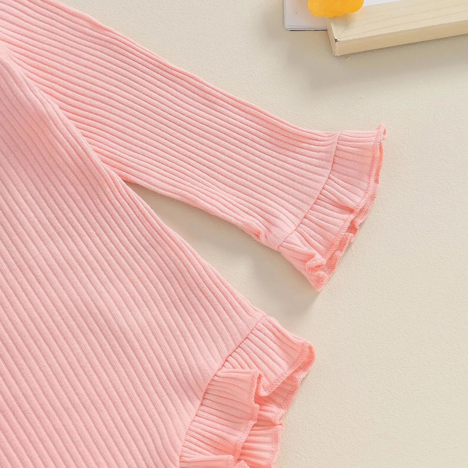 fhutpw Newborn Baby Girl Oversized Sweatshirt Romper Ruffle Long Sleeve Crewneck Onesie Sweater Tops Infant Fall Clothes