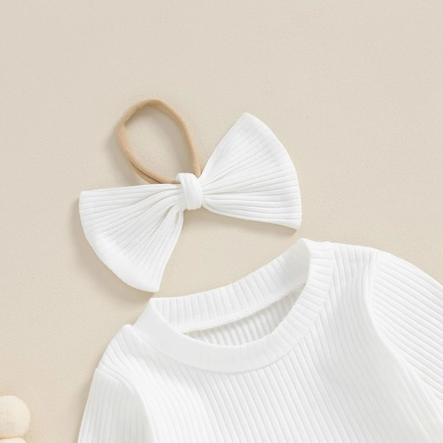 fhutpw Newborn Baby Girl Oversized Sweatshirt Romper Ruffle Long Sleeve Crewneck Onesie Sweater Tops Infant Fall Clothes