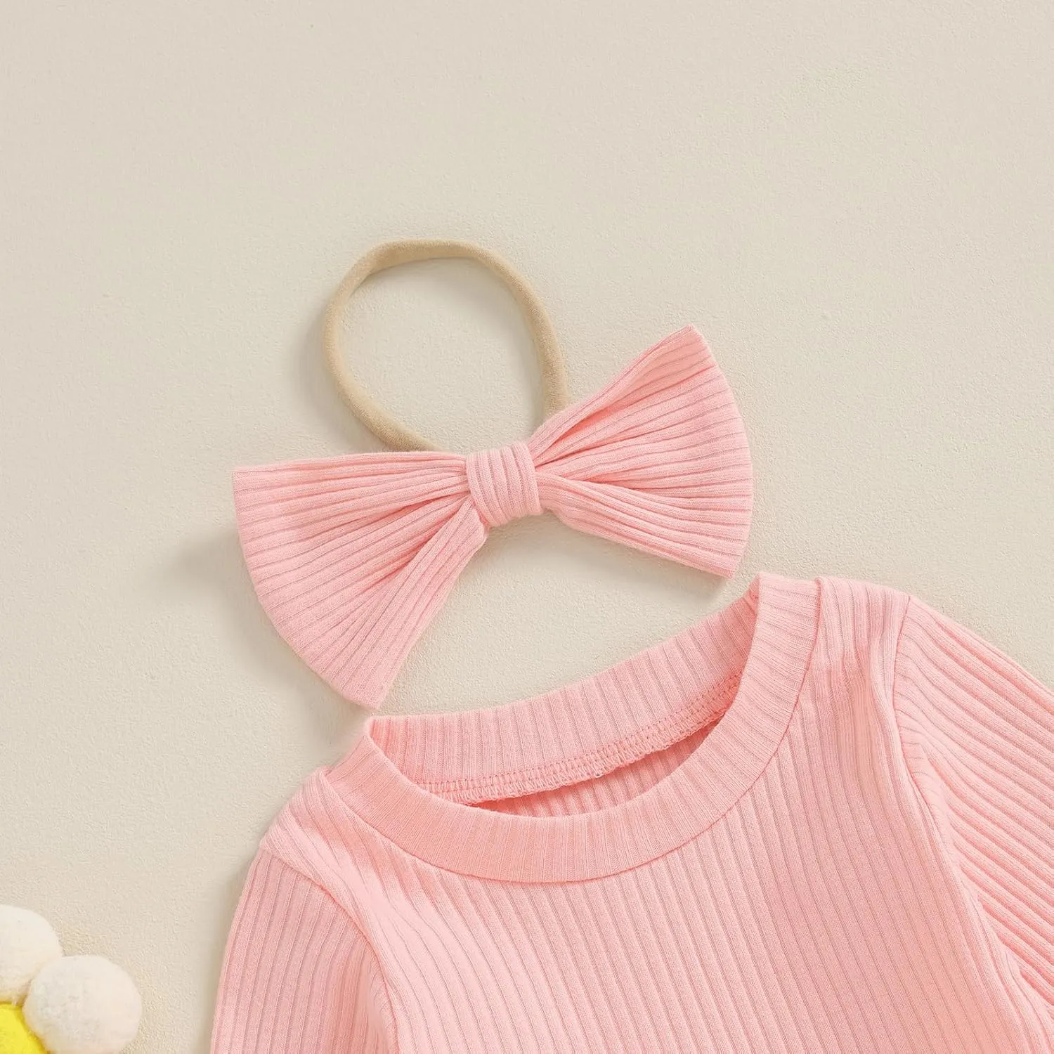fhutpw Newborn Baby Girl Oversized Sweatshirt Romper Ruffle Long Sleeve Crewneck Onesie Sweater Tops Infant Fall Clothes