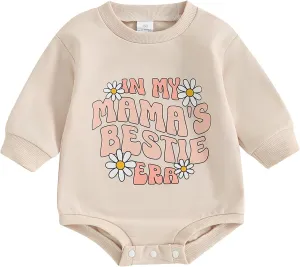 fhutpw Newborn Baby Girl Oversized Sweatshirt Romper Ruffle Long Sleeve Crewneck Onesie Sweater Tops Infant Fall Clothes