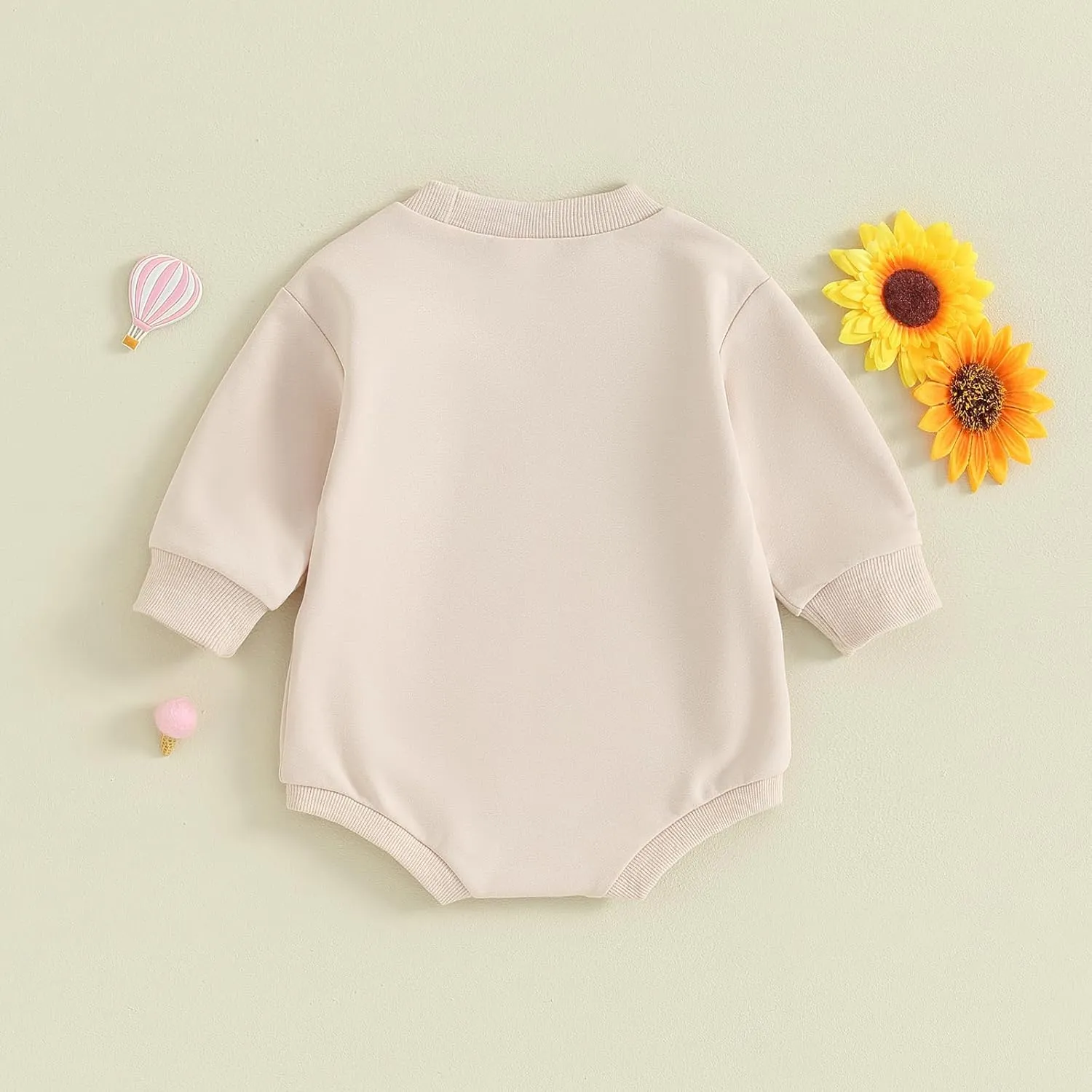 fhutpw Newborn Baby Girl Oversized Sweatshirt Romper Ruffle Long Sleeve Crewneck Onesie Sweater Tops Infant Fall Clothes