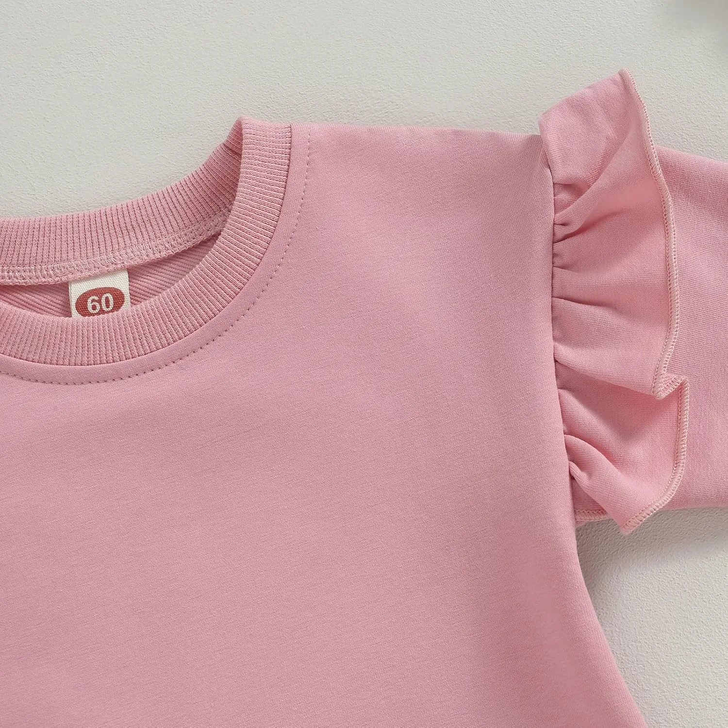 fhutpw Newborn Baby Girl Oversized Sweatshirt Romper Ruffle Long Sleeve Crewneck Onesie Sweater Tops Infant Fall Clothes