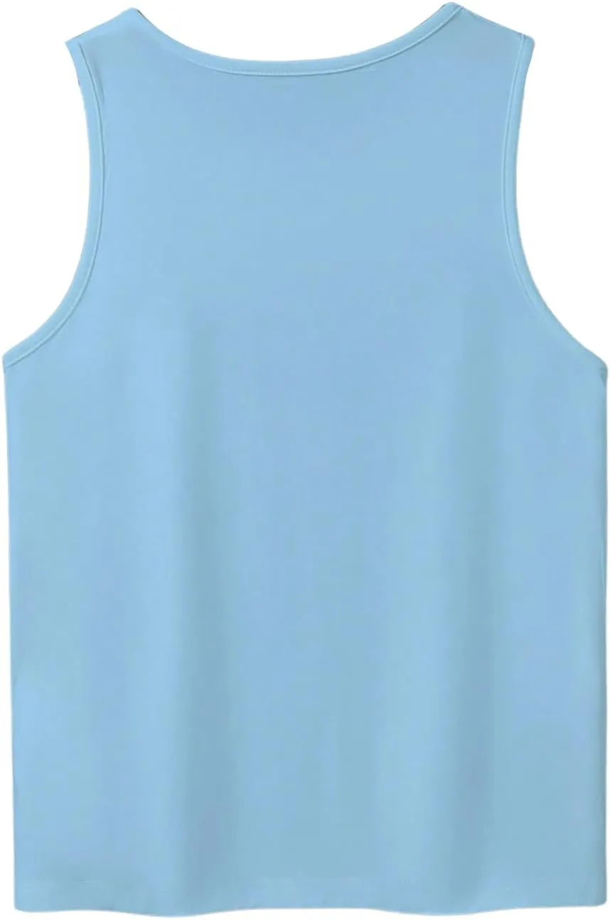 Floerns Boy's Tie Dye Sleeveless Tank Top Crewneck Hawaiian Tree Print Shirts