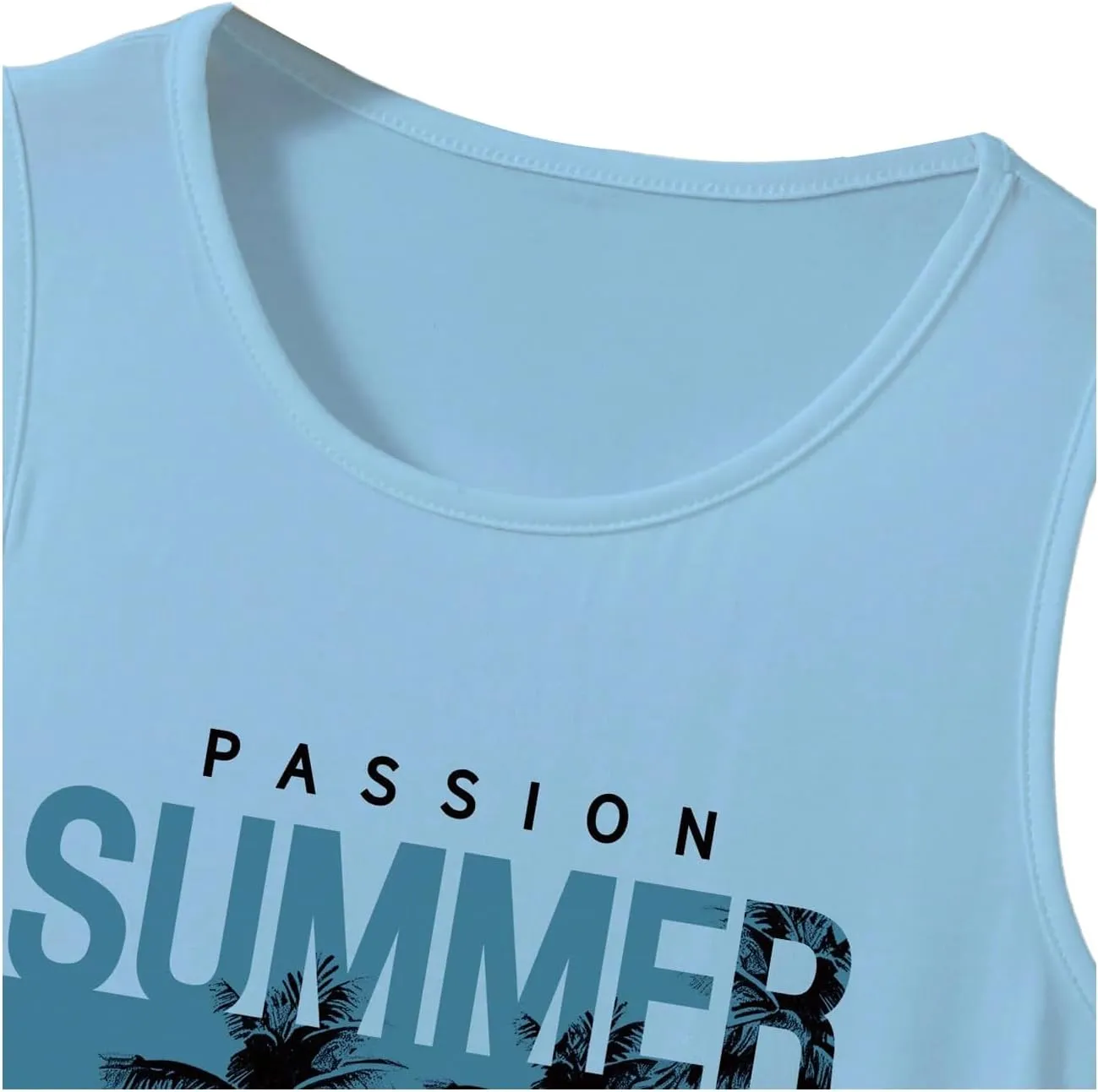 Floerns Boy's Tie Dye Sleeveless Tank Top Crewneck Hawaiian Tree Print Shirts