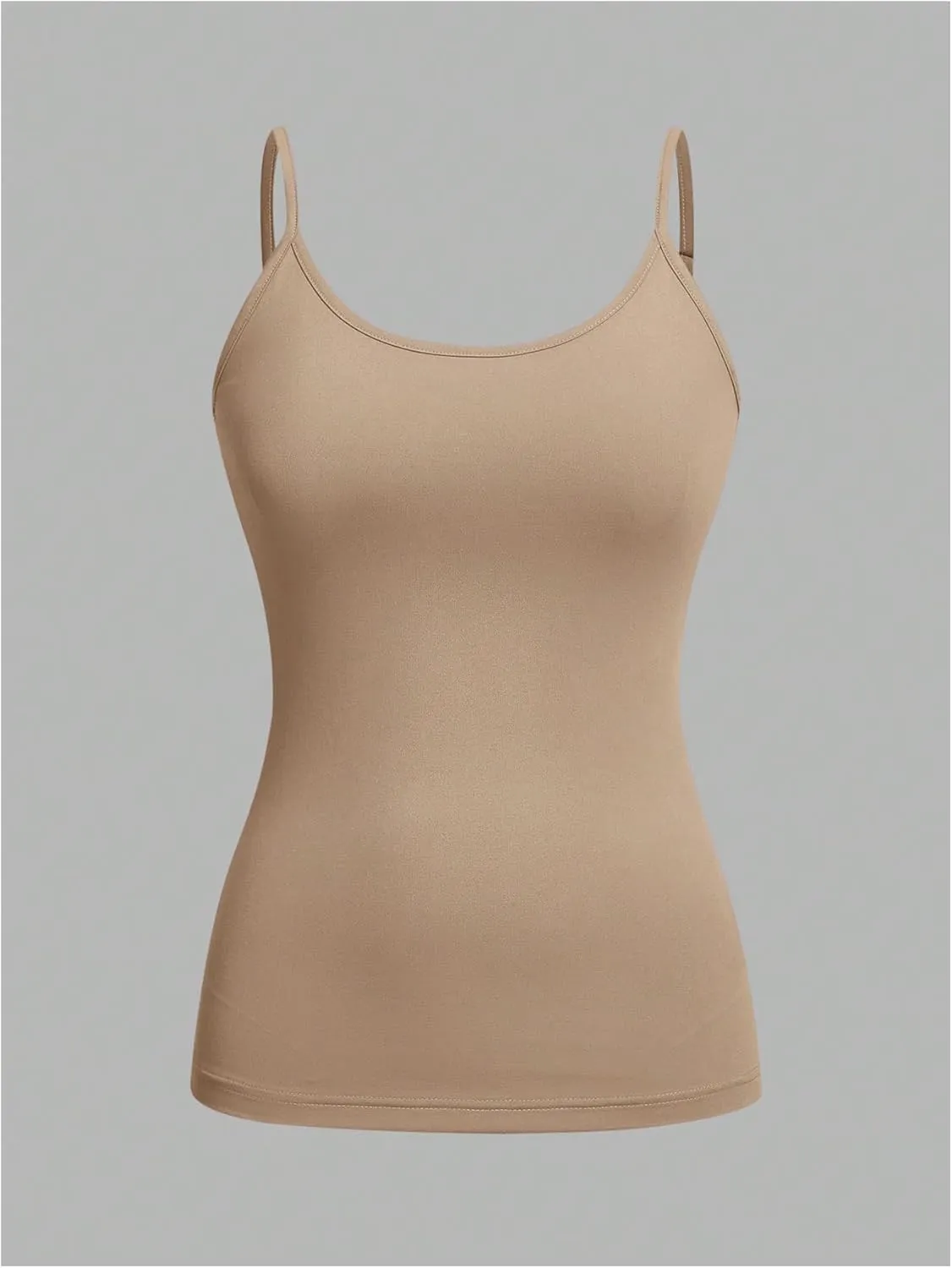 Floerns Women's 4Pcs Solid Scoop Neck Camisole Adjustable Spaghetti Strap Tank Top