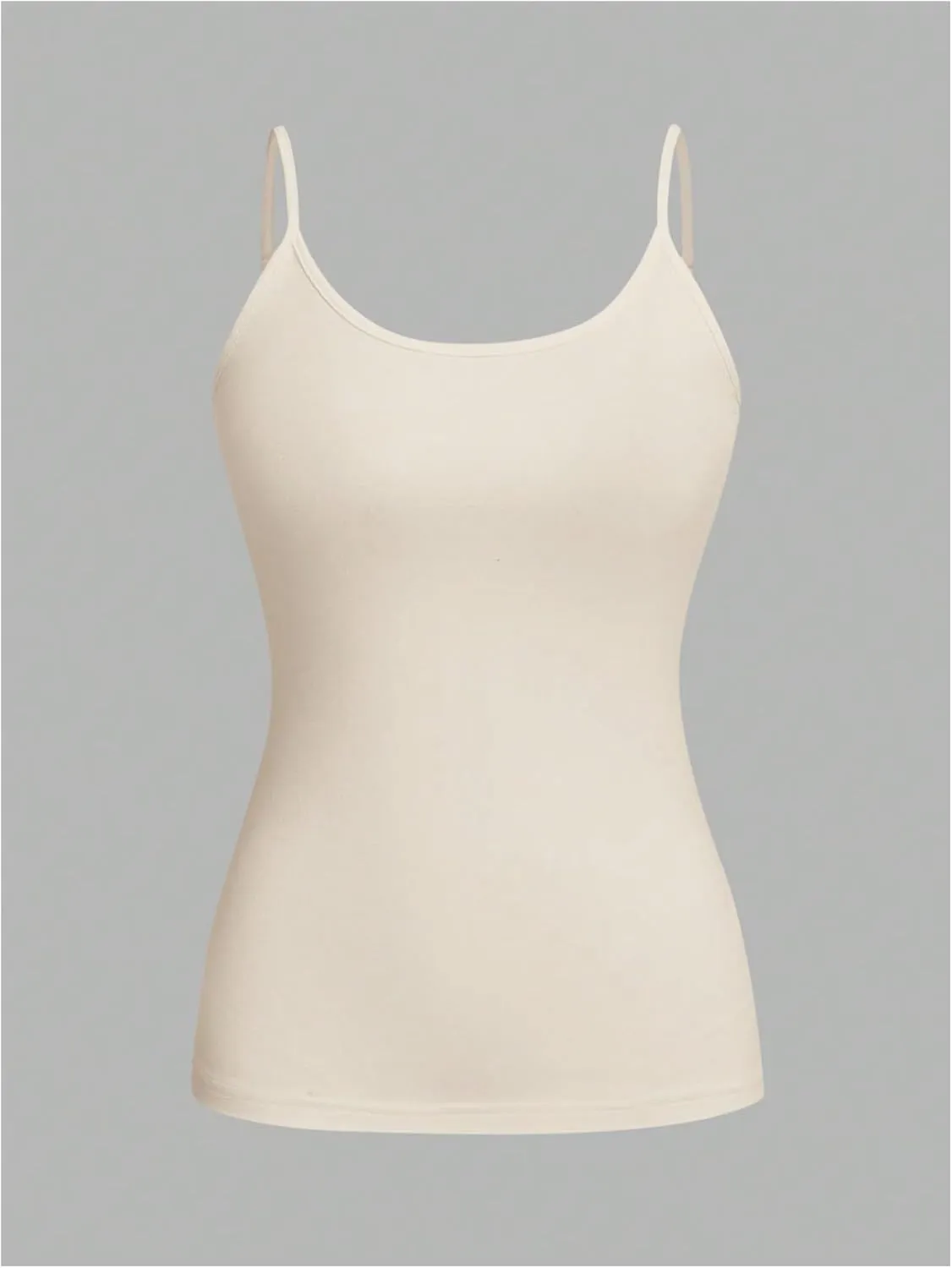 Floerns Women's 4Pcs Solid Scoop Neck Camisole Adjustable Spaghetti Strap Tank Top
