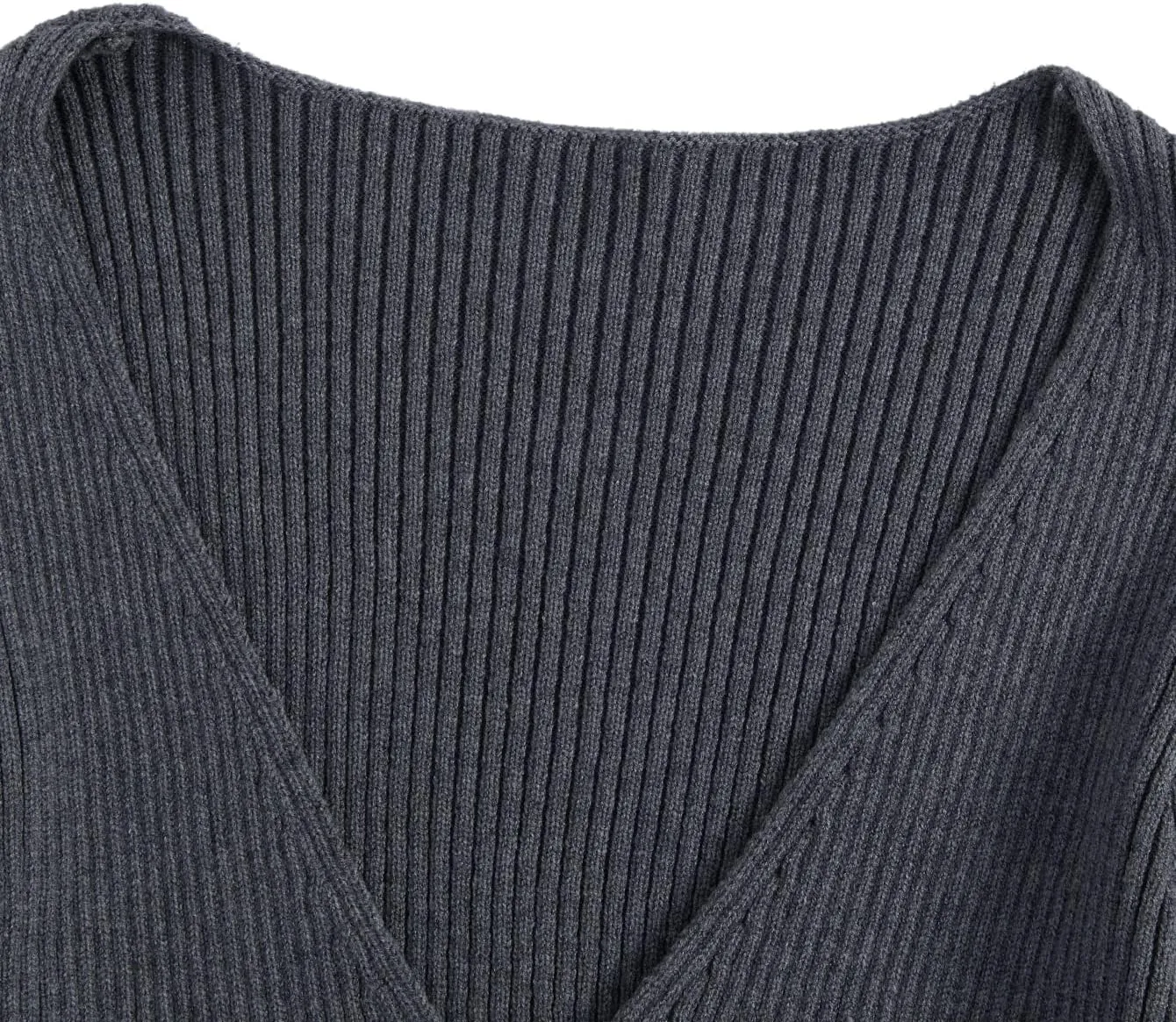 Floerns Women's Tie Front Long Sleeve Rib Knit Shrug Sweaters Cardigan Crop Top