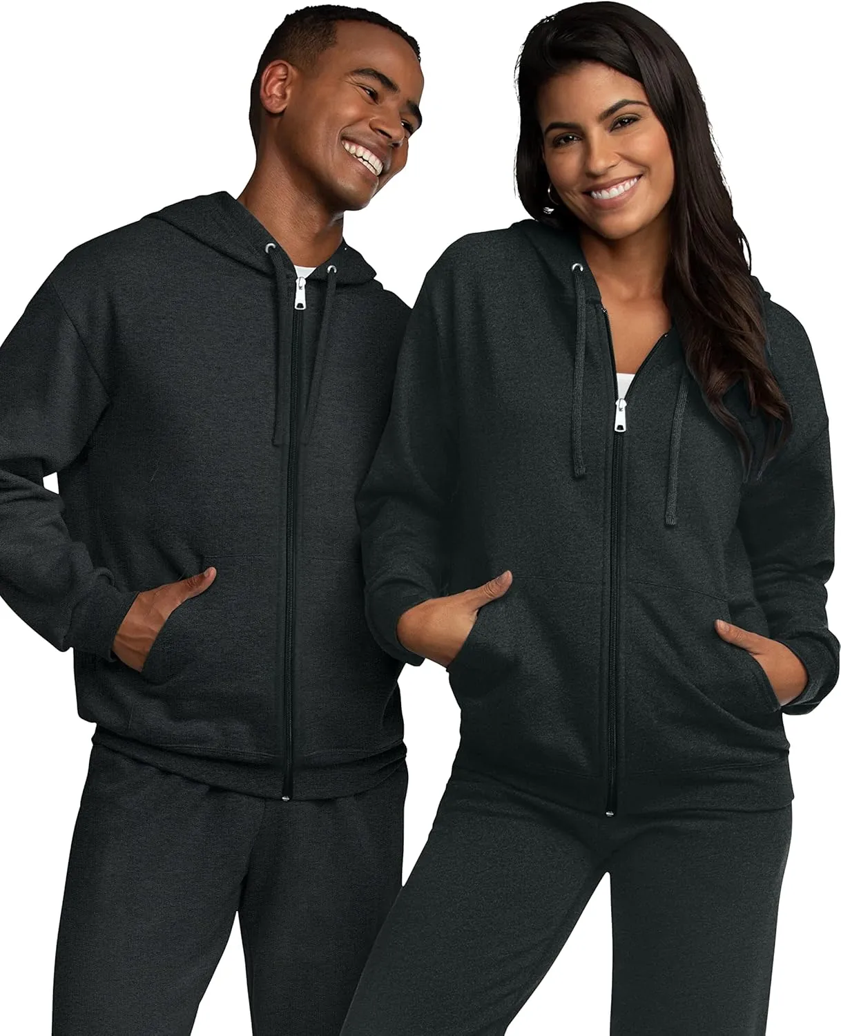 Fruit of the Loom Unisex Adult EverSoft Fleece Full Zip Hoodie Sweatshirt