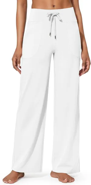 G4Free Wide Leg Pants for Women Yoga Pants High Waist Sweatpants with Pockets Stretch Lounge Pants Comfy Workout
