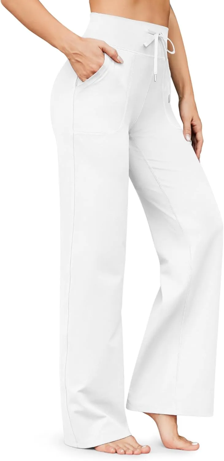 G4Free Wide Leg Pants for Women Yoga Pants High Waist Sweatpants with Pockets Stretch Lounge Pants Comfy Workout