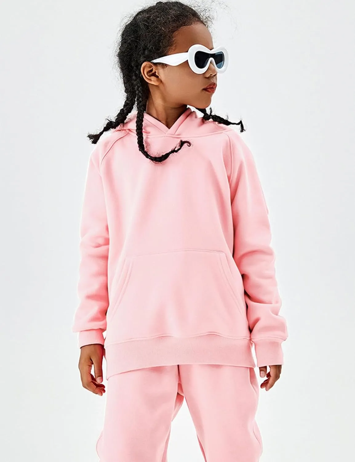 Gihuo Unisex Boys Girls Winter Sherpa Lined Hoodie Kid's Fleece Pullover Hooded Sweatshirt