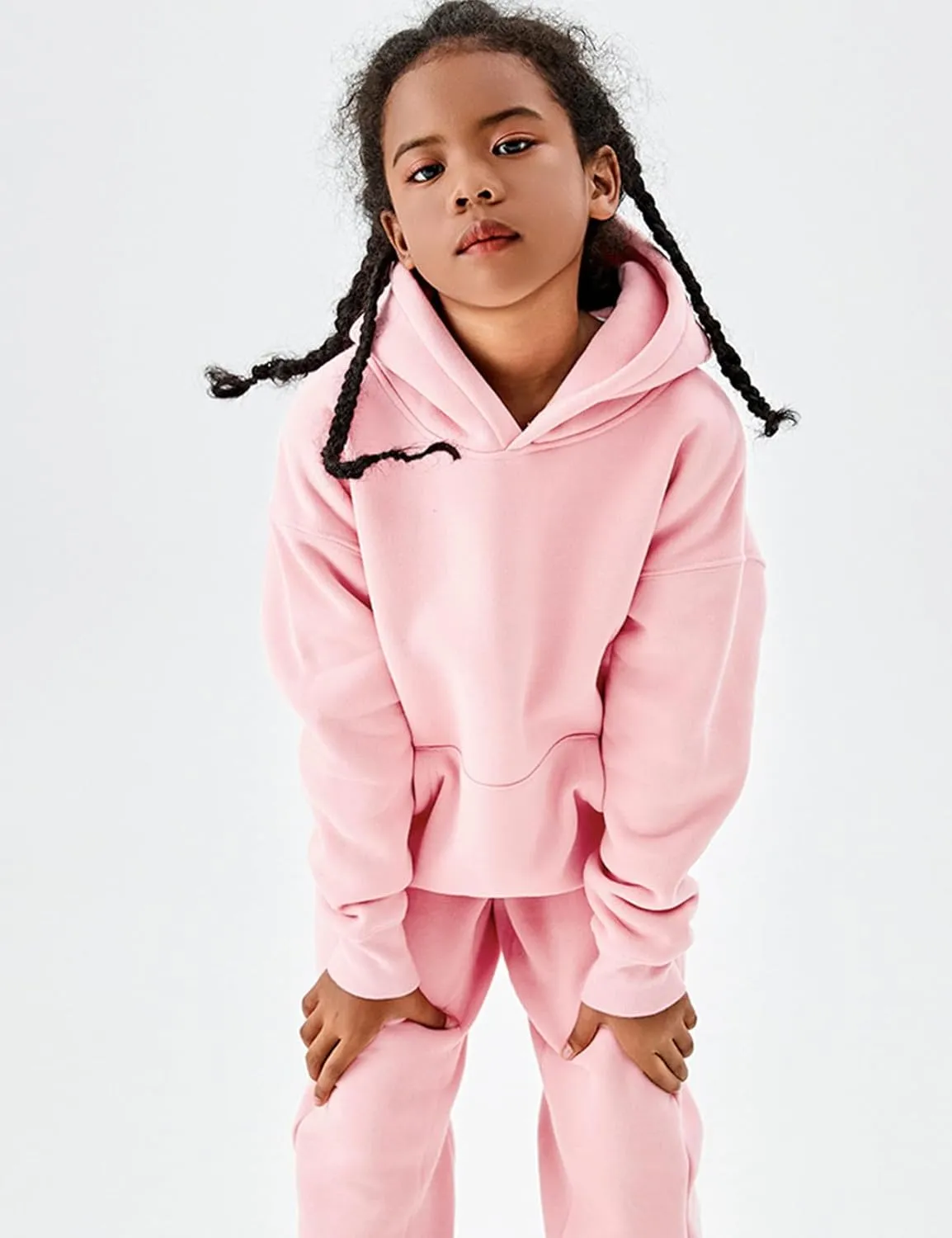 Gihuo Unisex Boys Girls Winter Sherpa Lined Hoodie Kid's Fleece Pullover Hooded Sweatshirt