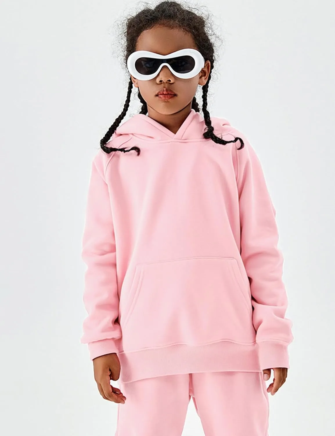 Gihuo Unisex Boys Girls Winter Sherpa Lined Hoodie Kid's Fleece Pullover Hooded Sweatshirt