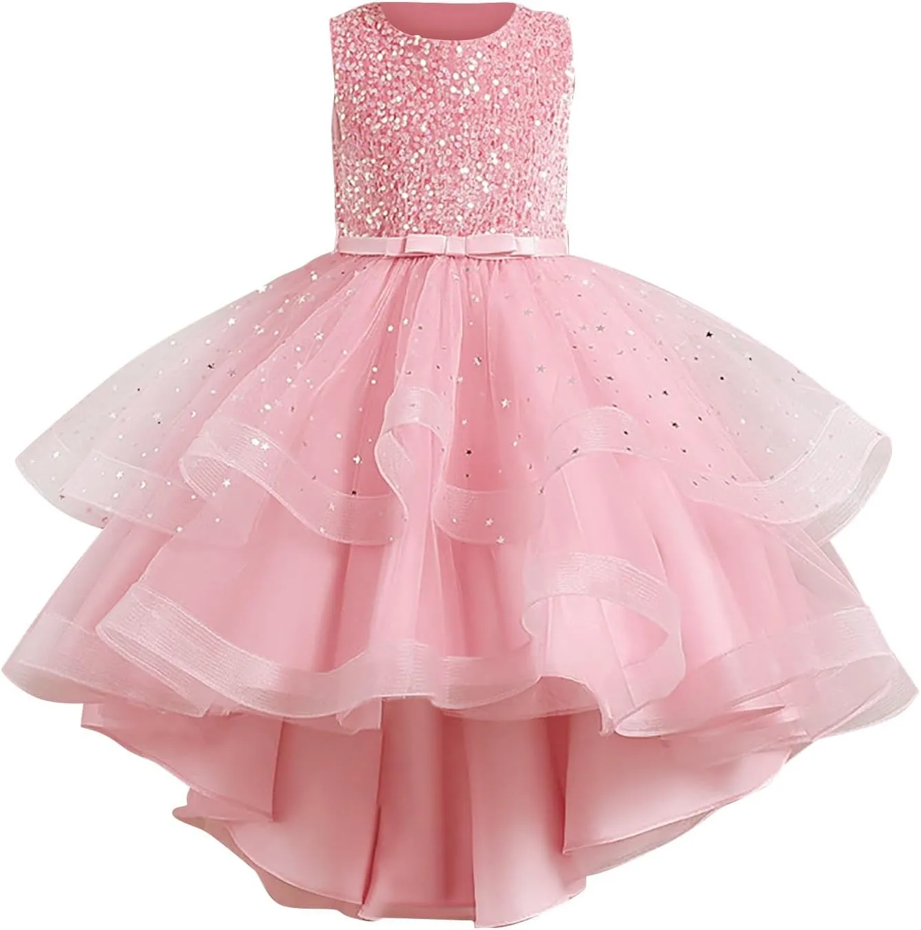 Girls Sequin Dress Sleeveless Special Occasion Kids Sequence Dresses Birthday Bridesmaid Gown for Wedding Party