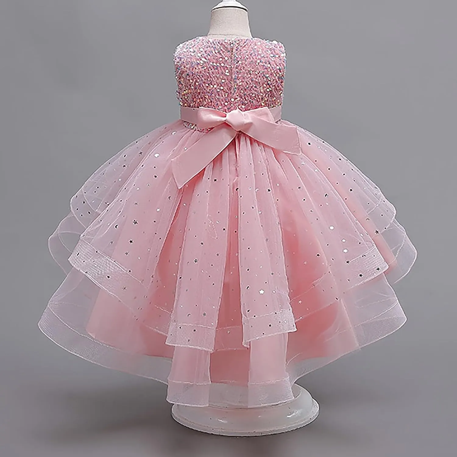 Girls Sequin Dress Sleeveless Special Occasion Kids Sequence Dresses Birthday Bridesmaid Gown for Wedding Party