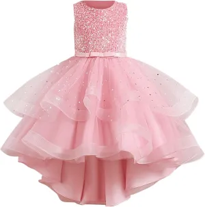 Girls Sequin Dress Sleeveless Special Occasion Kids Sequence Dresses Birthday Bridesmaid Gown for Wedding Party