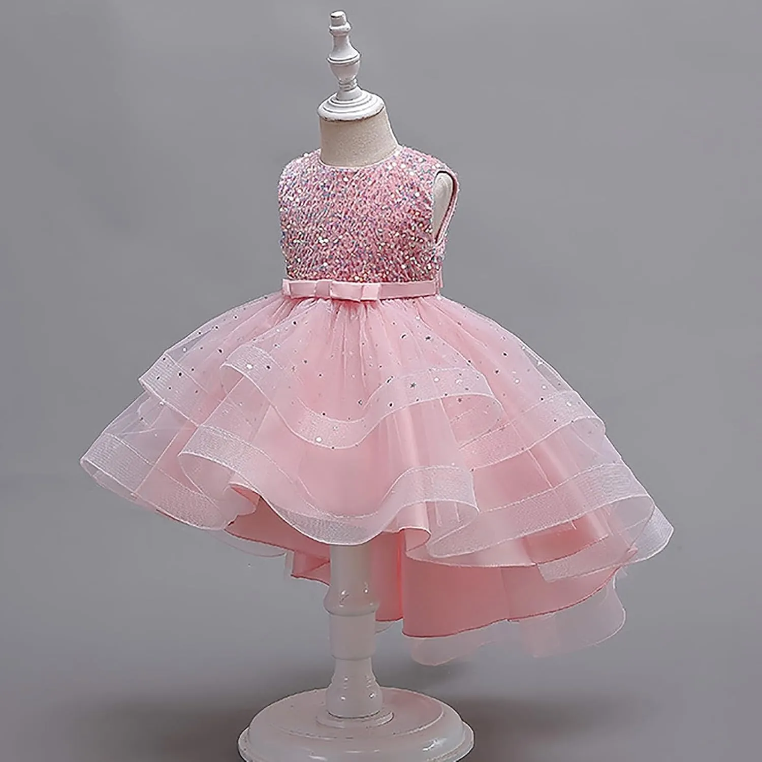 Girls Sequin Dress Sleeveless Special Occasion Kids Sequence Dresses Birthday Bridesmaid Gown for Wedding Party