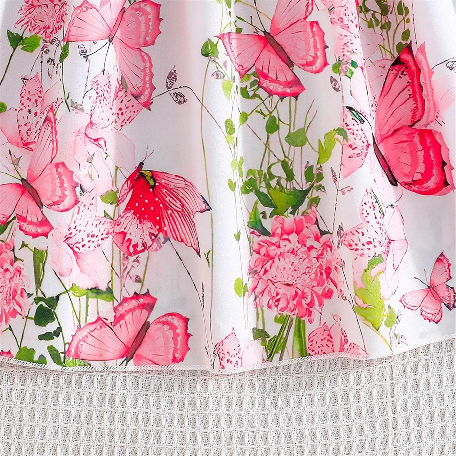 Girls Summer Dress Cute Ruffle Sleeve Crewneck Floral Print Bow Waisted Dresses A Line Birthday Party Dress 3-8 Years