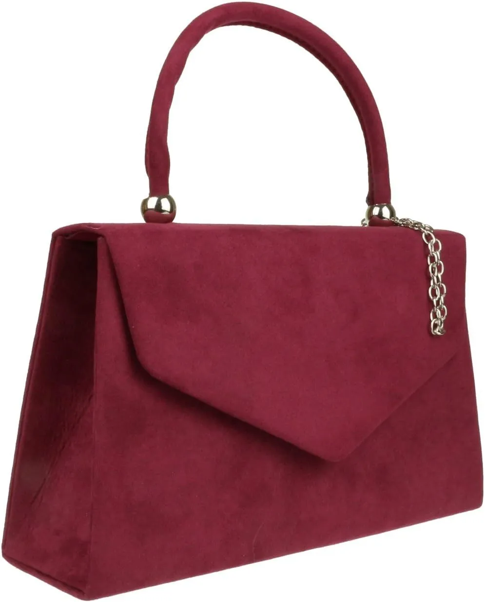 Girly HandBags Top Handle Faux Suede Clutch Bag Grab Holder Womens Handbag