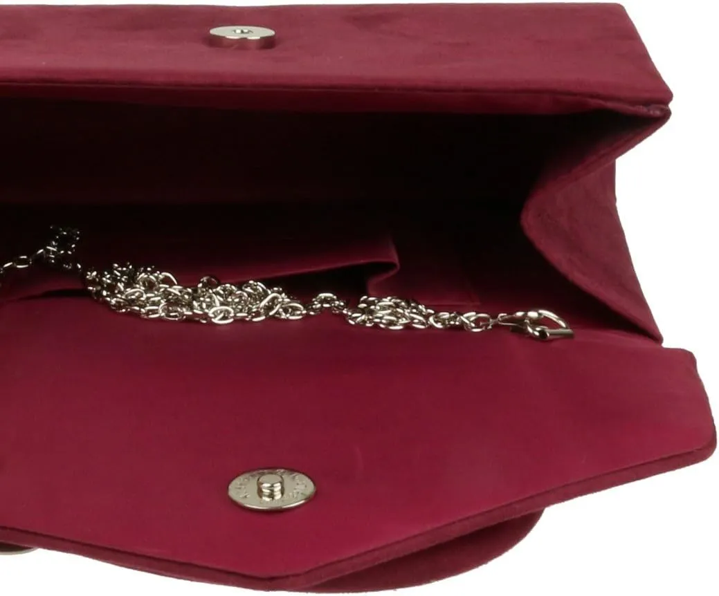 Girly HandBags Top Handle Faux Suede Clutch Bag Grab Holder Womens Handbag