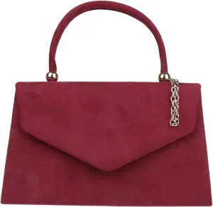 Girly HandBags Top Handle Faux Suede Clutch Bag Grab Holder Womens Handbag