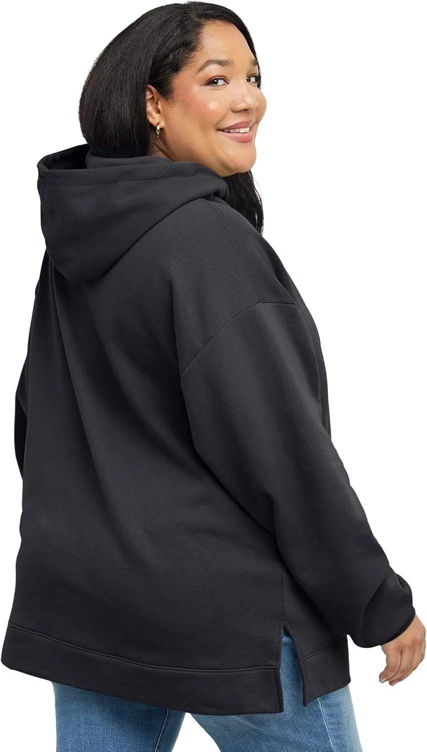 Hanes Women's Ecosmart Plus Size Fleece Hoodie, Midweight Sweatshirt For Women, Kanga Pocket