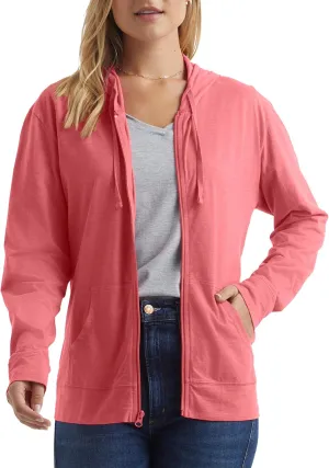 Hanes Womens Slub Knit Full-Zip Hoodie, Textured Cotton Zip-Up T-Shirt Hoodie for Women