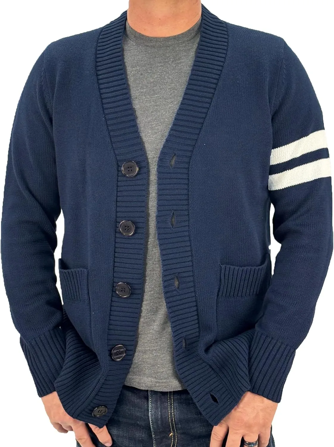 Hip Hop 50's Shop - Mens 1950s Letterman Cardigan Sweater
