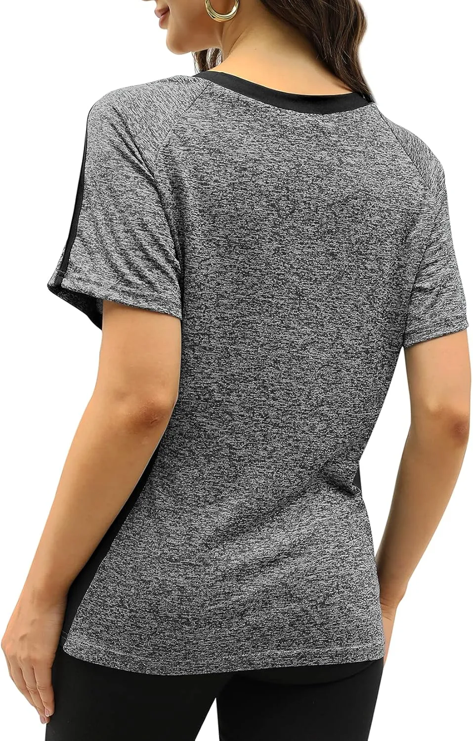 HOCOSIT Women's Workout Shirts Fast Dry Active Wear Yoga Top Sweat Wcking Clothes