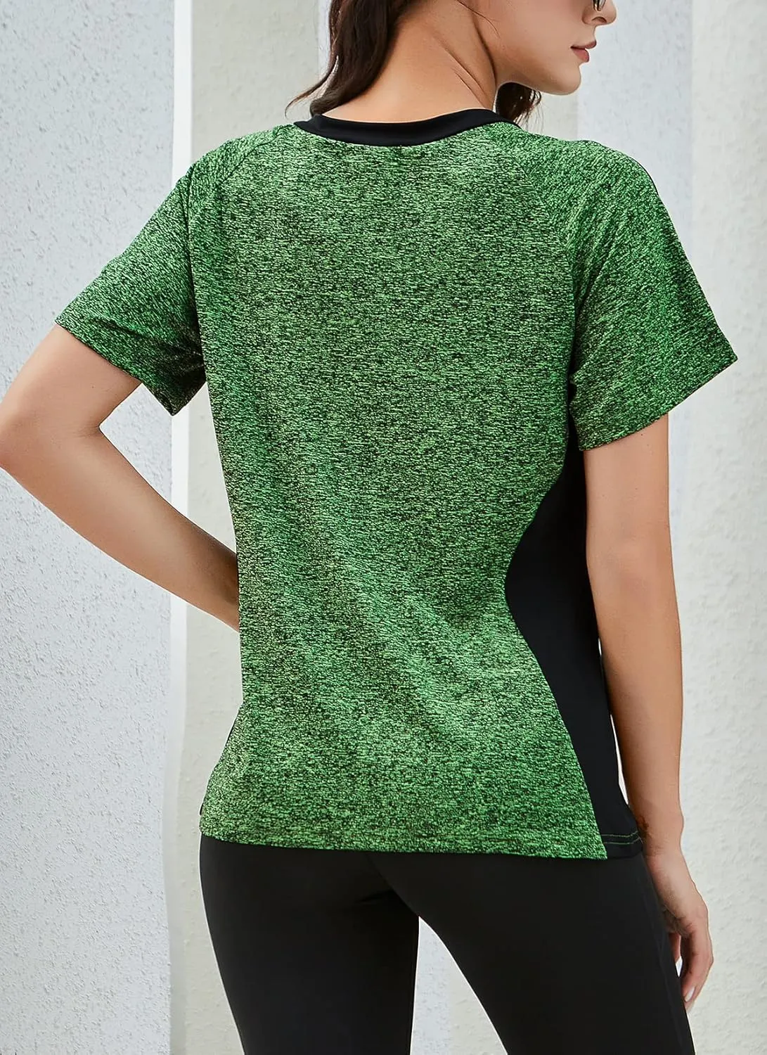 HOCOSIT Women's Workout Shirts Fast Dry Active Wear Yoga Top Sweat Wcking Clothes