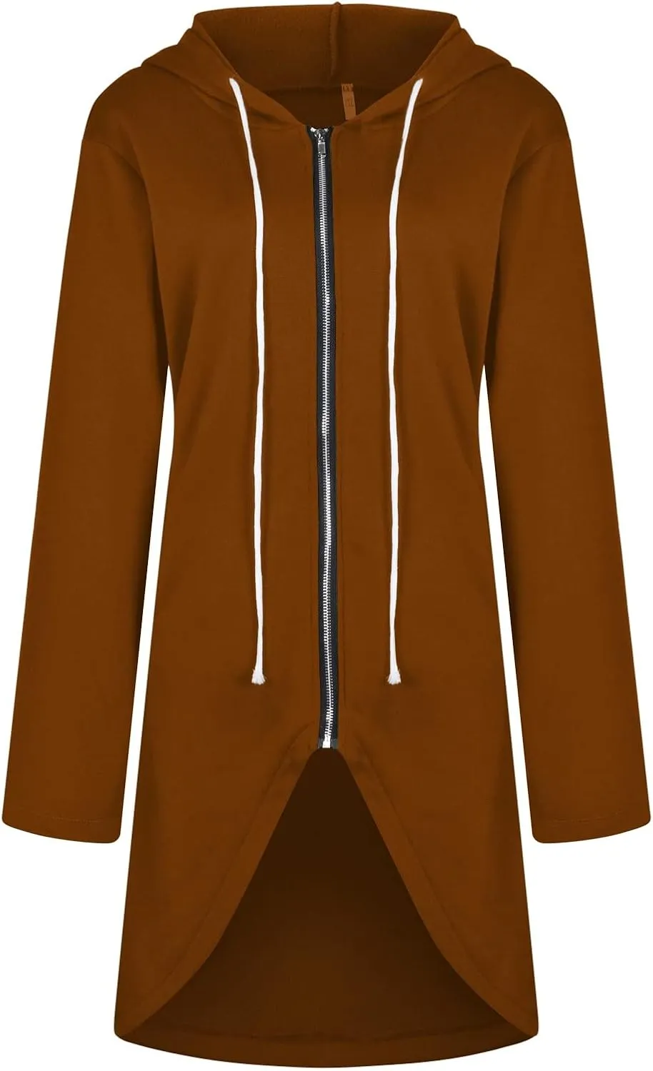 Hoodies for Women Zip up Knee Length Long Hoodies Casual Loose Solid Hooded Jackets Oversized Sweatshirts with Pocket