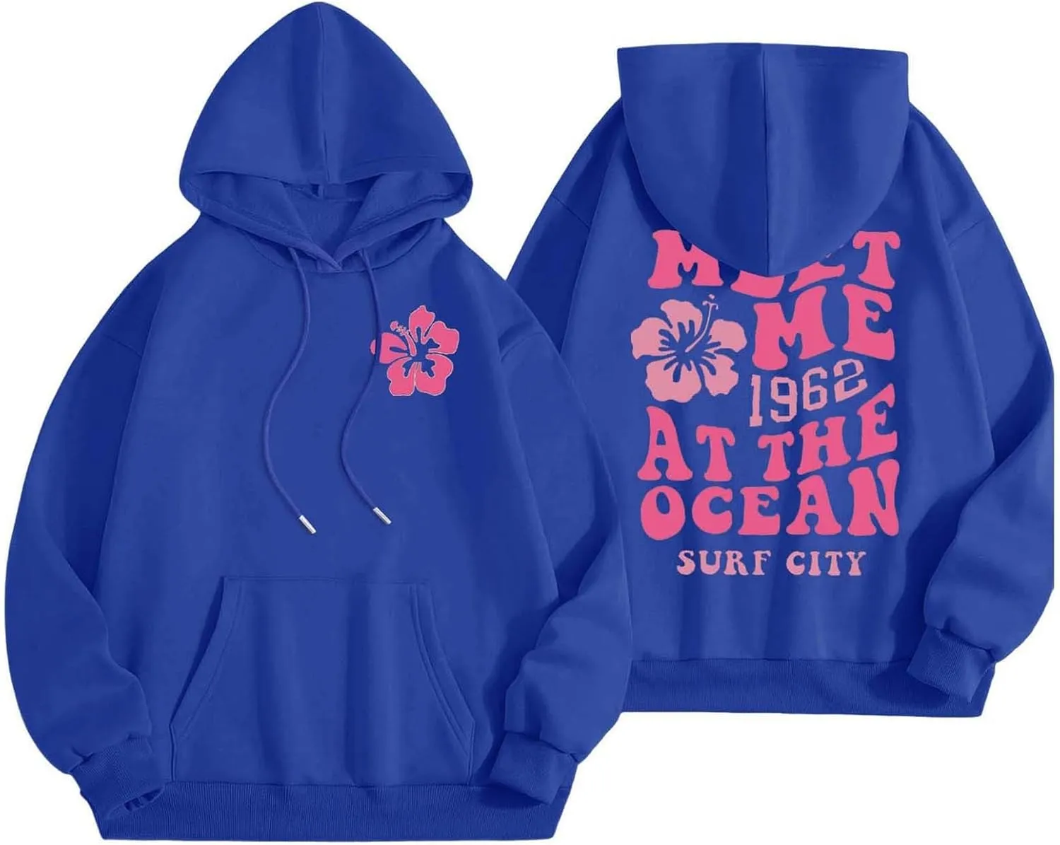 hoodies for women,Preppy Casual Letter Floral Print Sweatshirt Drawstring Oversized Graphic Pullover Cute Hoodies