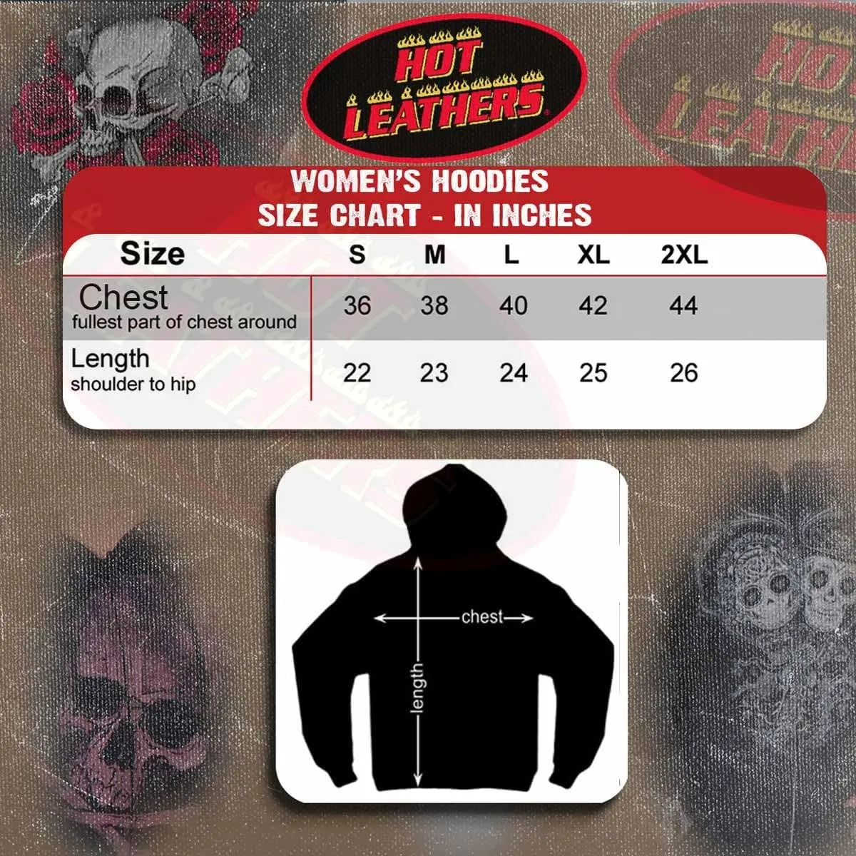 Hot Leathers Women's Angel Roses Zip-Up Hooded Sweatshirt