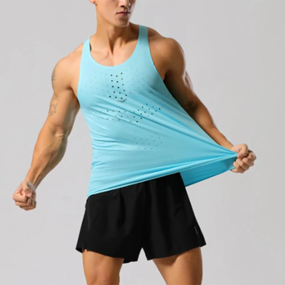 HSQSMWJ Mens Workout Sleeveless Tank Top Breathable Quick Dry Gym Bodybuilding Athletic
