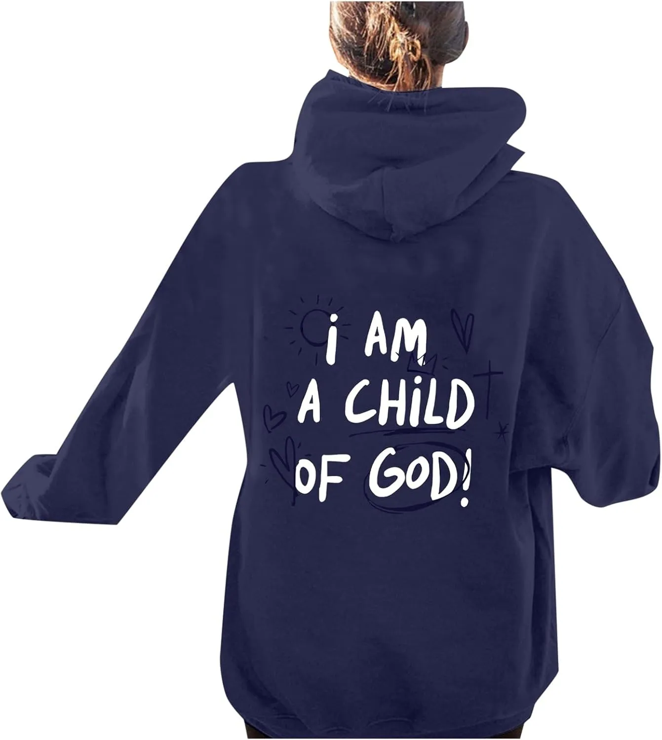 I Am A Child of God Hoodie Christian Sweatshirts for Women Faith Religious God Pullover Long Sleeve Tops with Pocket