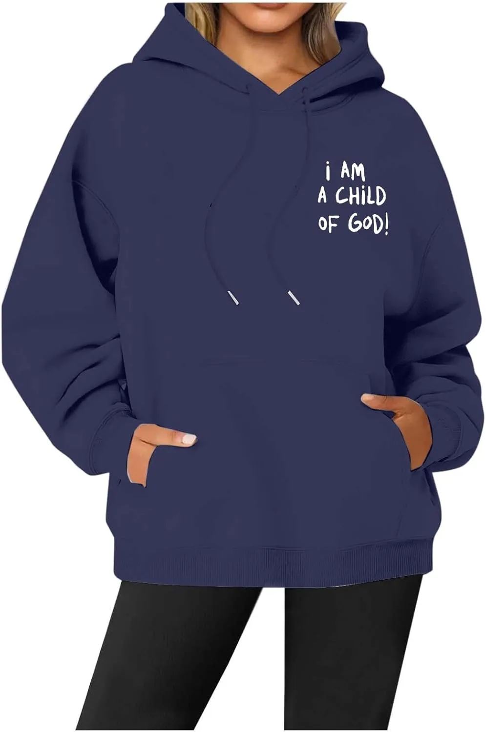I Am A Child of God Hoodie Christian Sweatshirts for Women Faith Religious God Pullover Long Sleeve Tops with Pocket