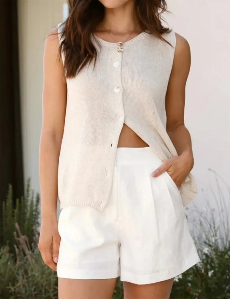 IDEALSANXUN Womens Button Down Sweater Knit Vest Spring Summer Cute Tank Tops