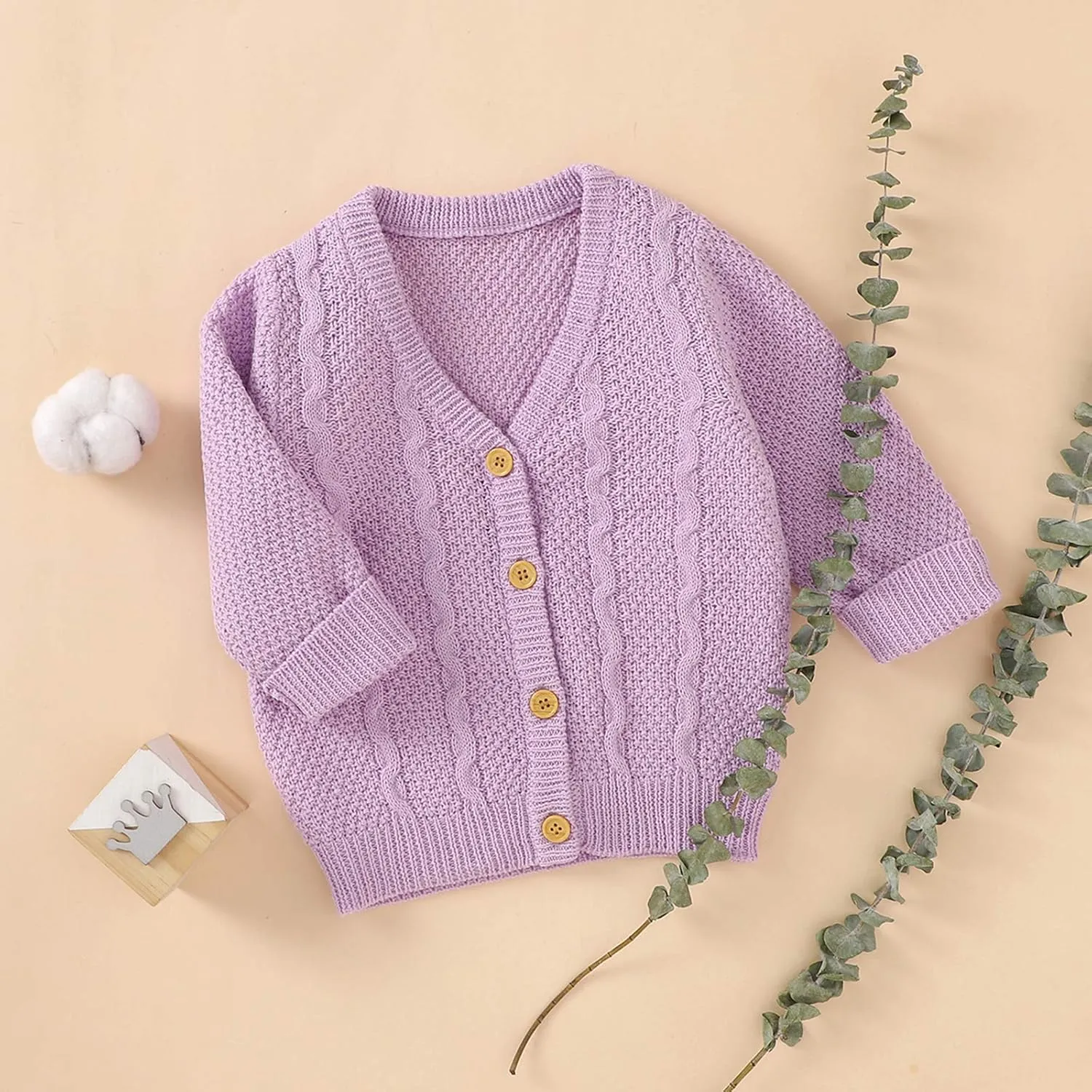 Infant Baby Boy Girl Long Sleeve Knitted Sweater Button Cardigan Coat Twist Knitwear Jacket Winter Warm Clothes