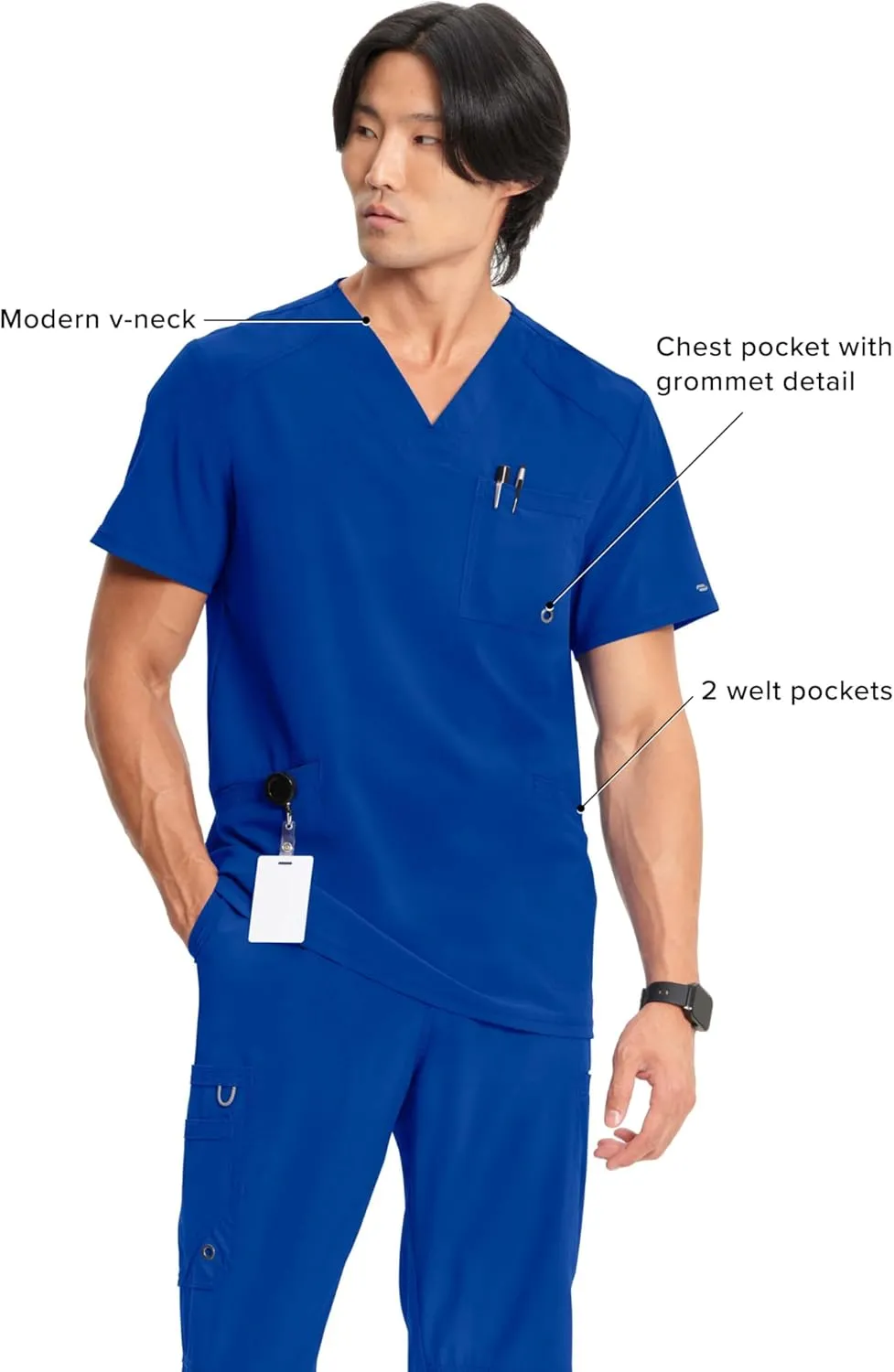 Infinity Cherokee V- Neck Men's Scrub Top with Rib Knit Back Panels CK900A