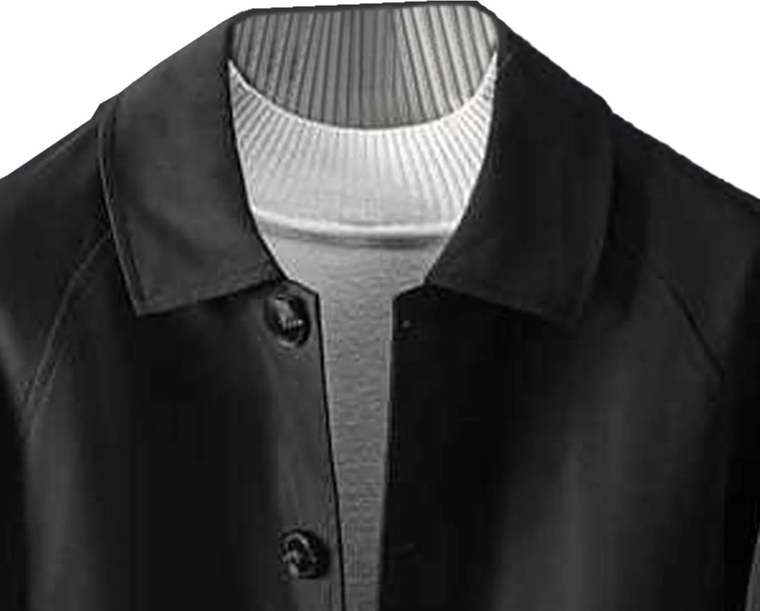 JEKE-DG Mens Single-Breasted Trench Coat Casual Lapel Lightweight Windproof Coat Long Loose Pea Overcoat