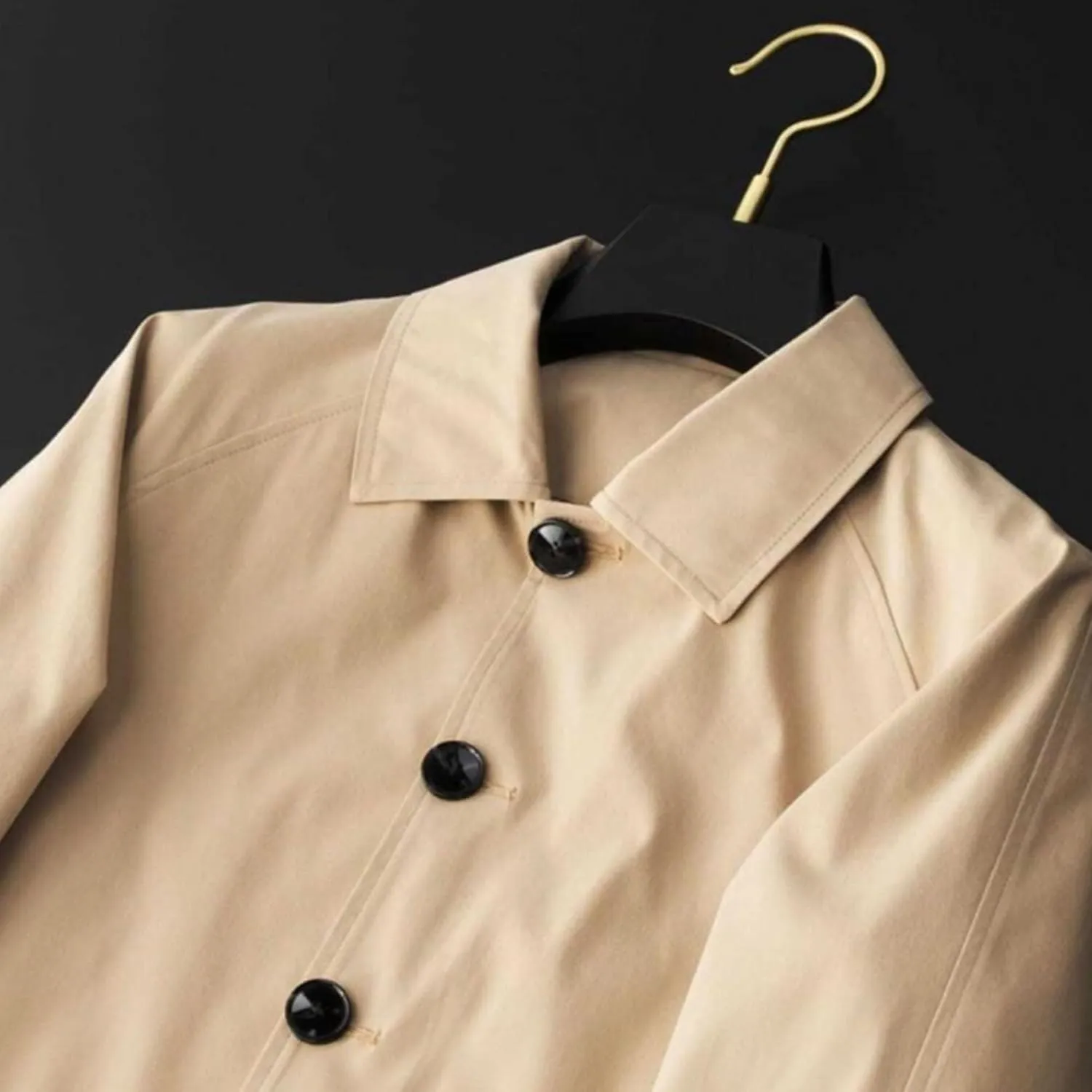 JEKE-DG Mens Single-Breasted Trench Coat Casual Lapel Lightweight Windproof Coat Long Loose Pea Overcoat