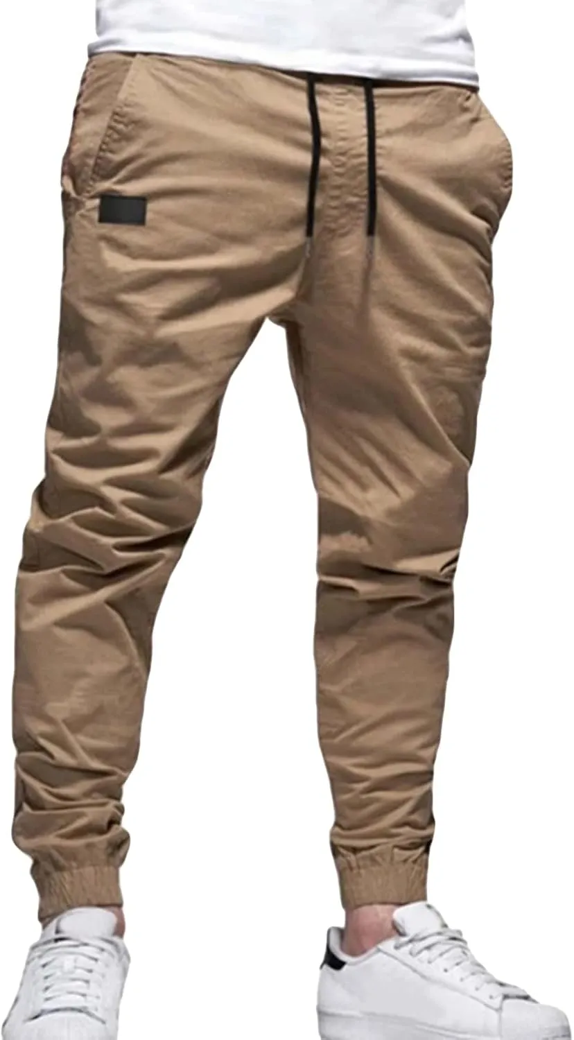 JEShifangjiusu Mens Fashion Cargo Pants Lightweight Athletic Joggers Pants Stretch Chino Trousers Sweatpants with Pockets
