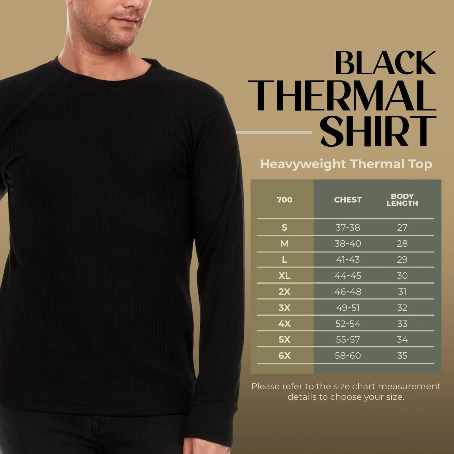 JMR Mens Heavyweight Waffle Thermal Shirt - 100% Cotton Long Sleeve - Wear as Base Layer or Standalone - Warm & Breathable