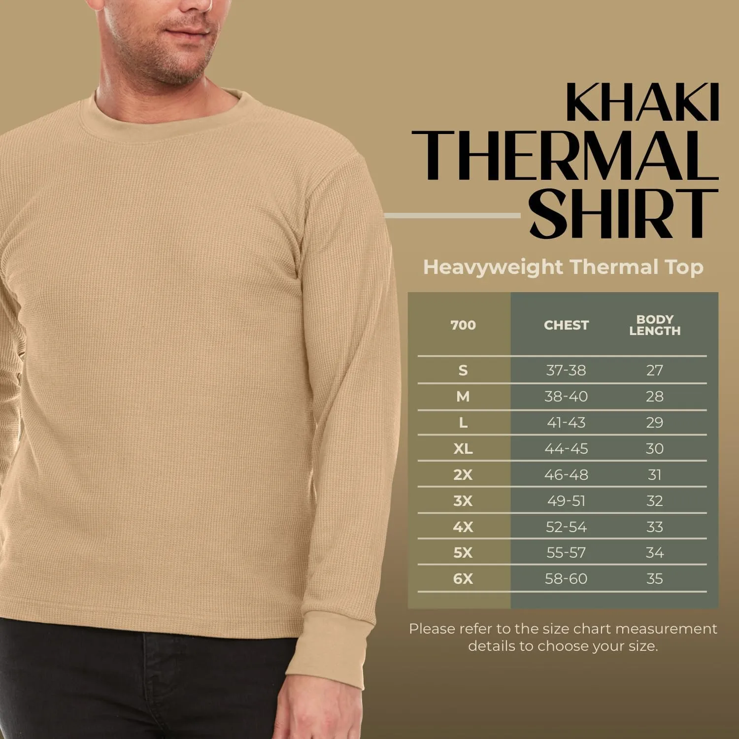 JMR Mens Heavyweight Waffle Thermal Shirt - 100% Cotton Long Sleeve - Wear as Base Layer or Standalone - Warm & Breathable