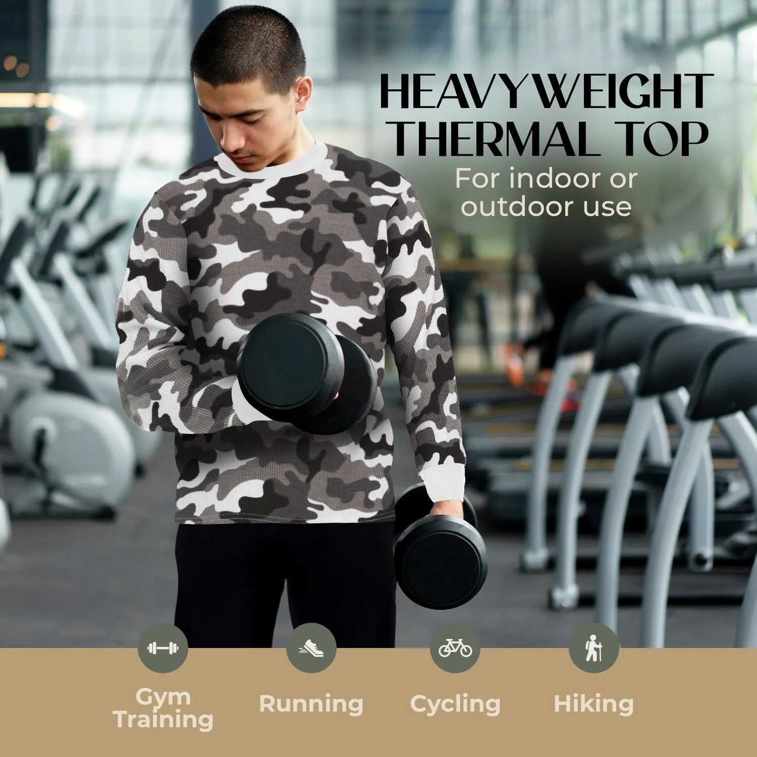 JMR Mens Heavyweight Waffle Thermal Shirt - 100% Cotton Long Sleeve - Wear as Base Layer or Standalone - Warm & Breathable