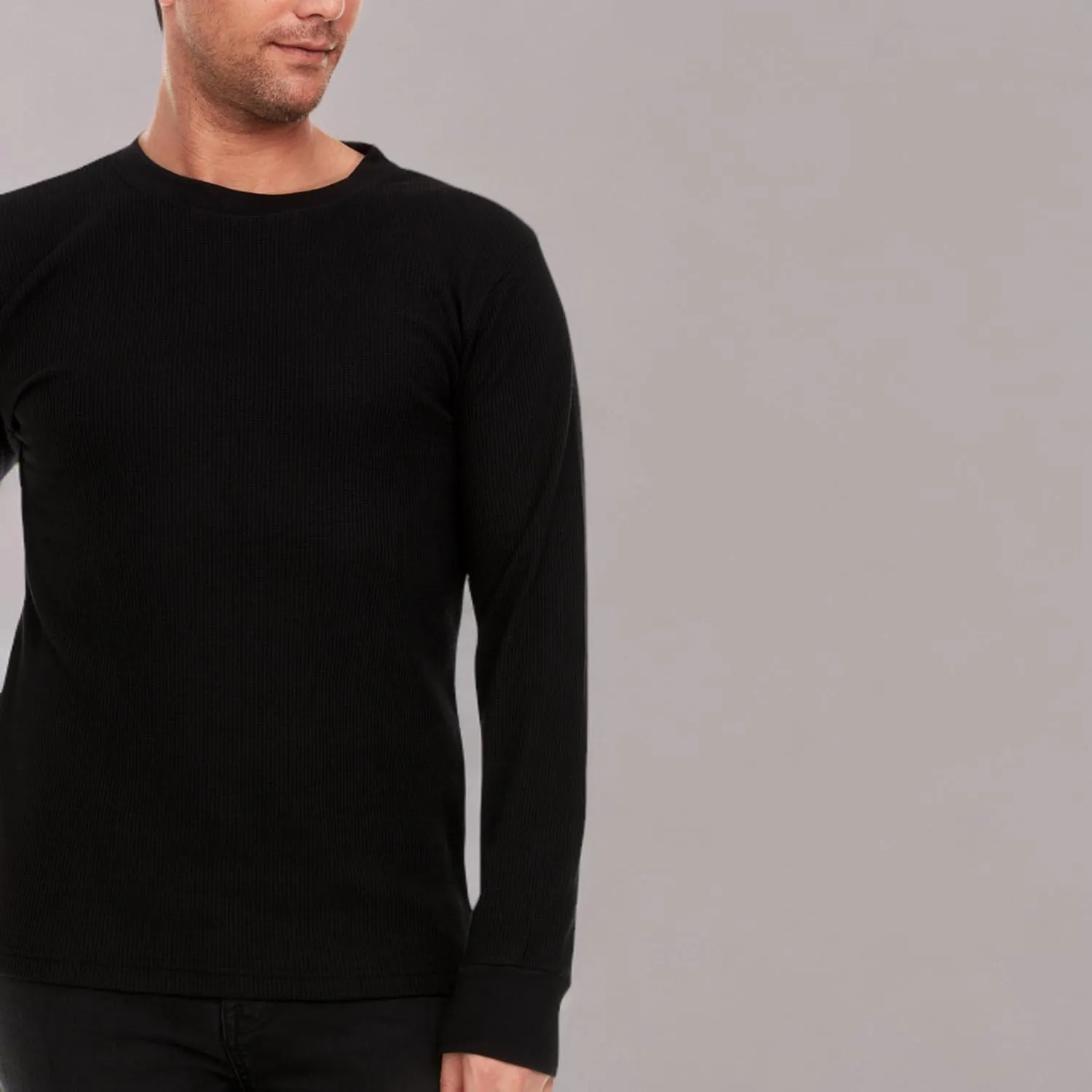 JMR Mens Heavyweight Waffle Thermal Shirt - 100% Cotton Long Sleeve - Wear as Base Layer or Standalone - Warm & Breathable
