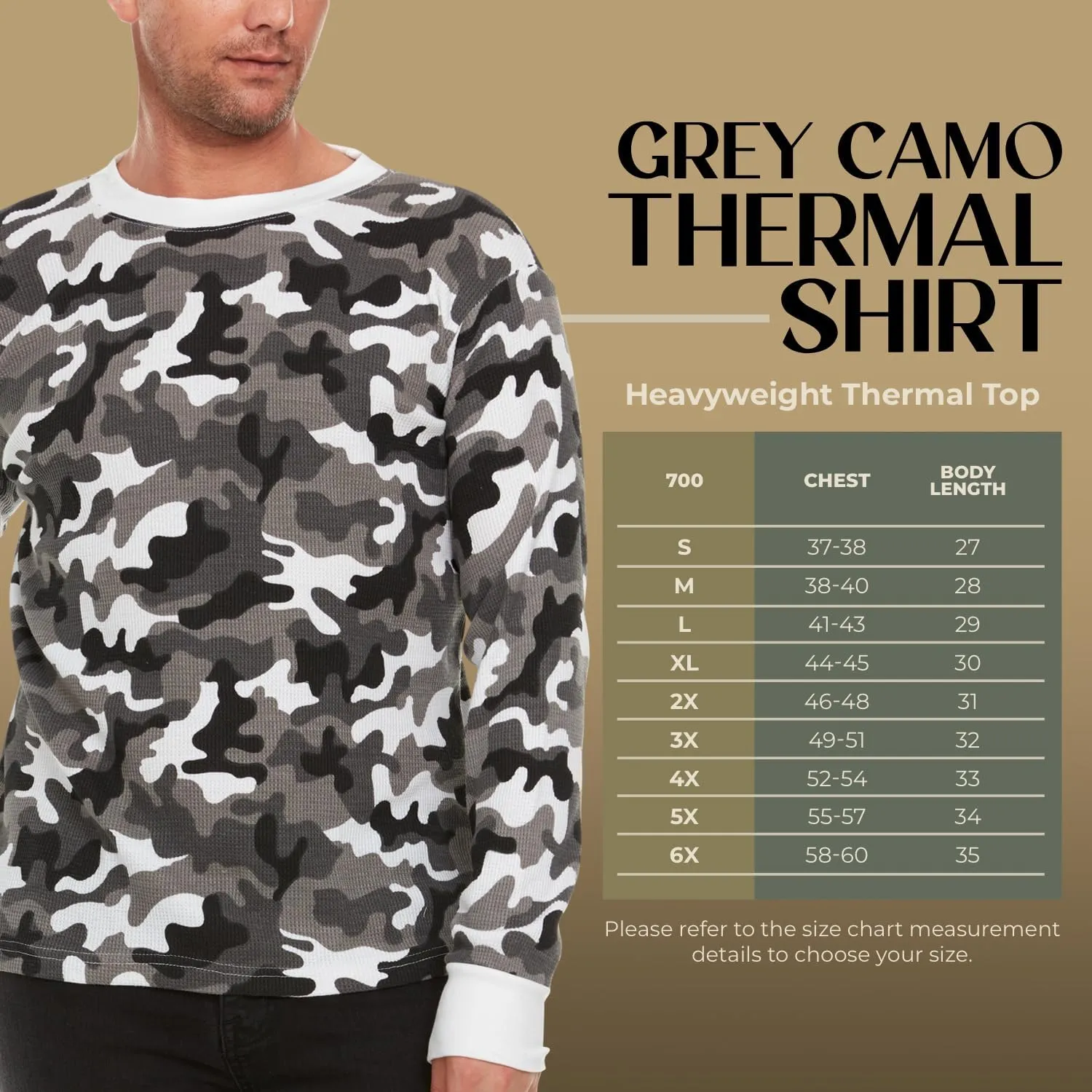 JMR Mens Heavyweight Waffle Thermal Shirt - 100% Cotton Long Sleeve - Wear as Base Layer or Standalone - Warm & Breathable