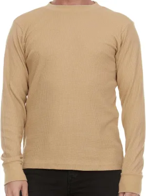JMR Mens Heavyweight Waffle Thermal Shirt - 100% Cotton Long Sleeve - Wear as Base Layer or Standalone - Warm & Breathable