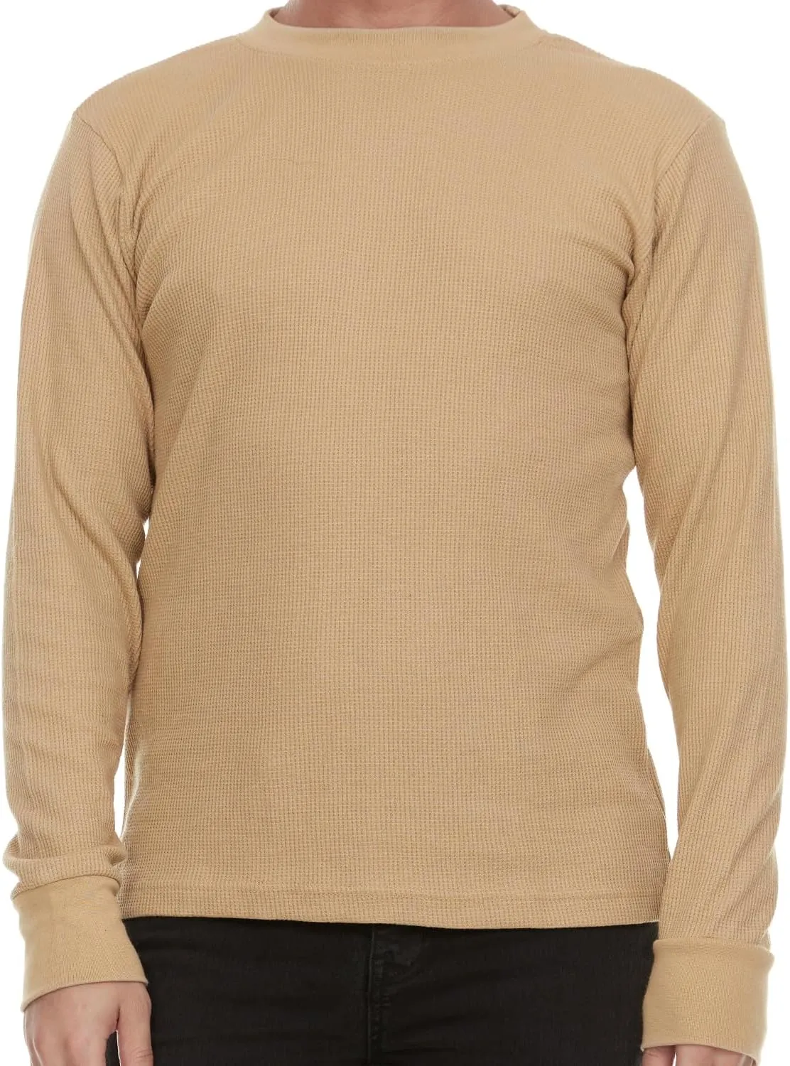 JMR Mens Heavyweight Waffle Thermal Shirt - 100% Cotton Long Sleeve - Wear as Base Layer or Standalone - Warm & Breathable