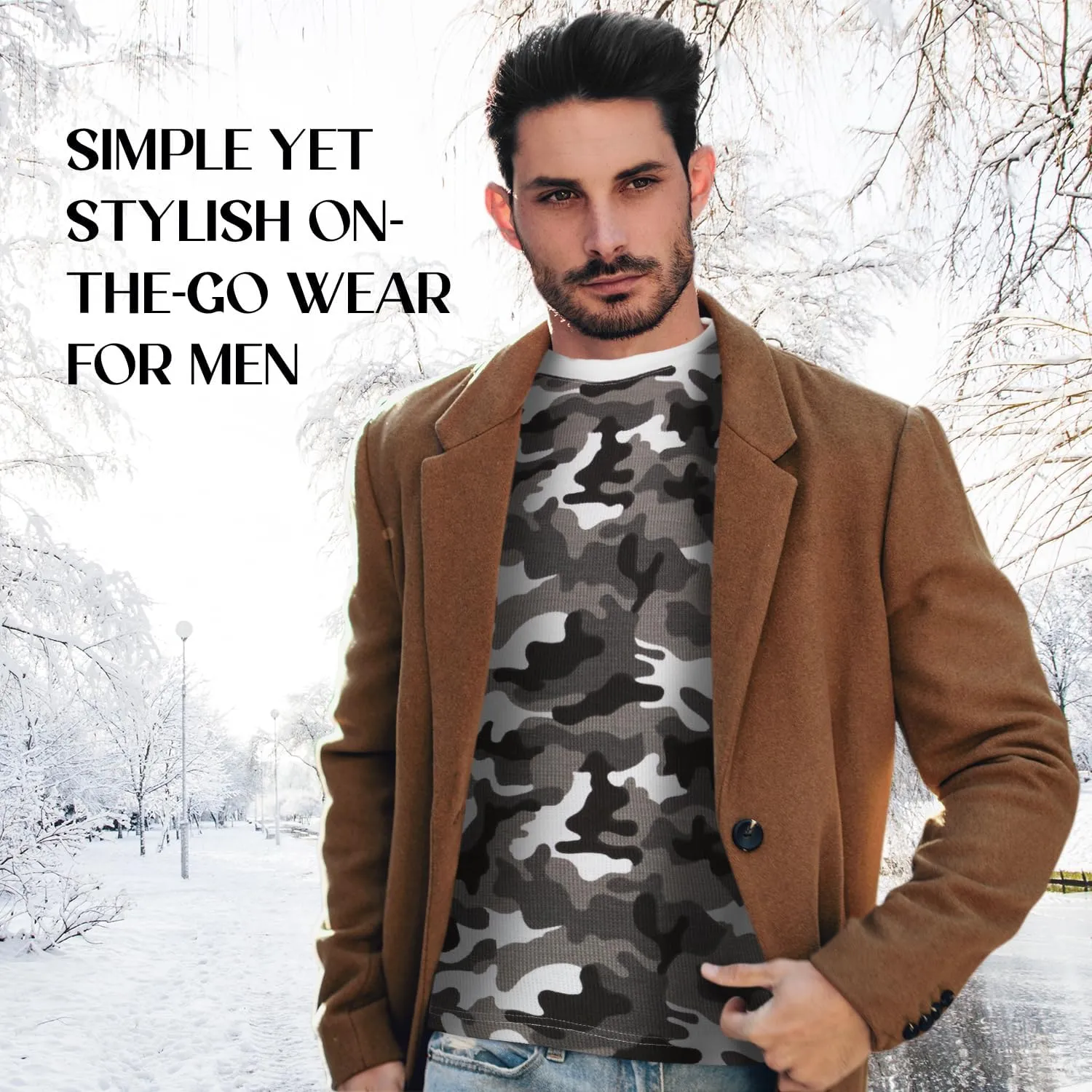 JMR Mens Heavyweight Waffle Thermal Shirt - 100% Cotton Long Sleeve - Wear as Base Layer or Standalone - Warm & Breathable